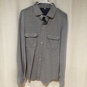 Men's Long Sleeve Button-Up Shirt in Heather Gray